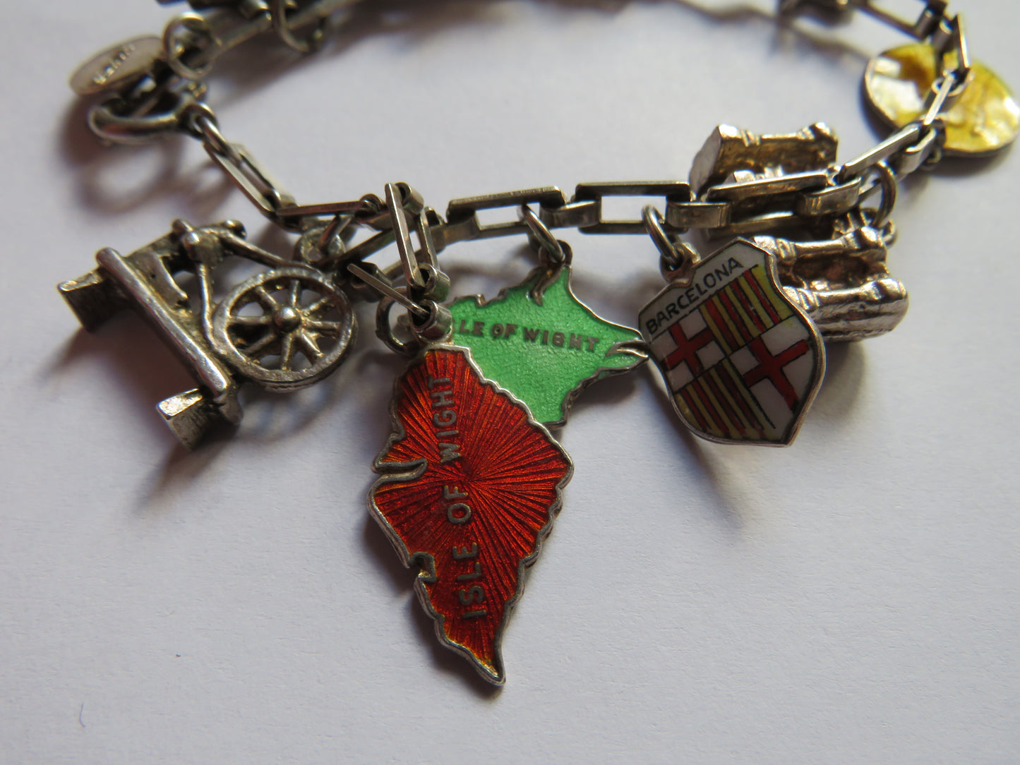 Vintage Silver Charm Bracelet With 11 Charms