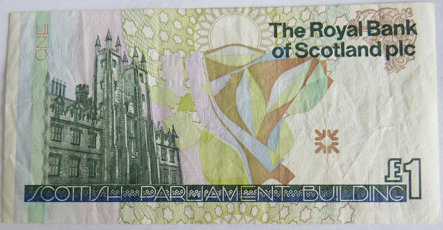 1999 The Royal Bank of Scotland £1 Banknote Scottish Parliament