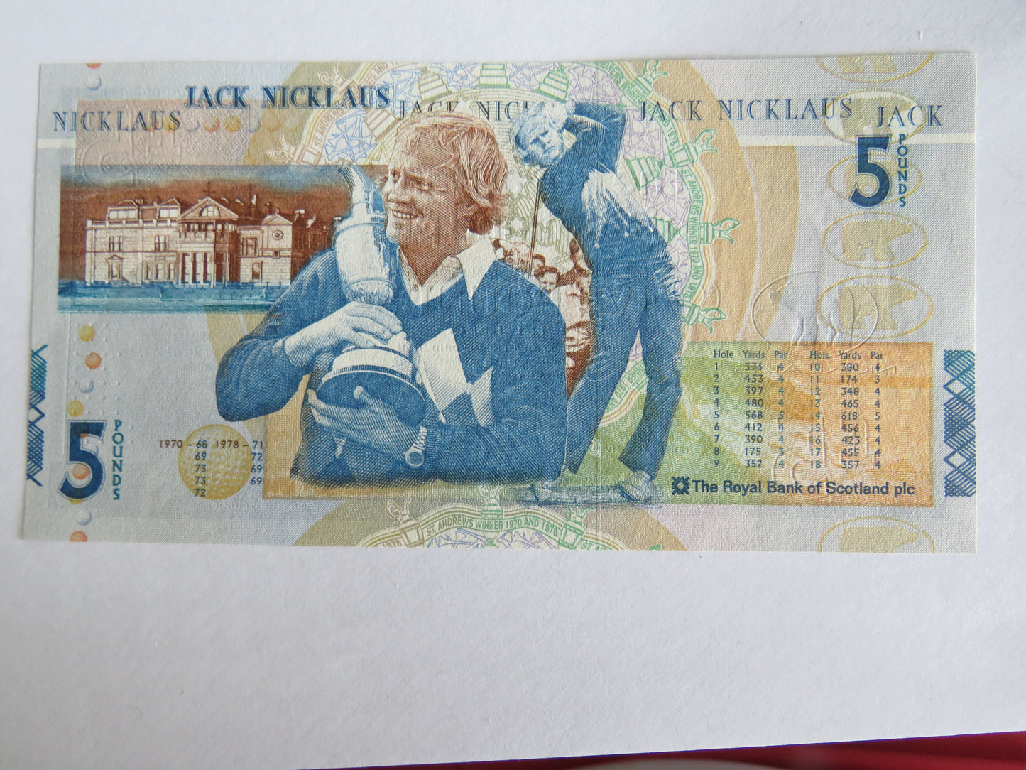 2005 The Royal Bank of Scotland £5 Five Pound Banknote Jack Nicklaus In Pack