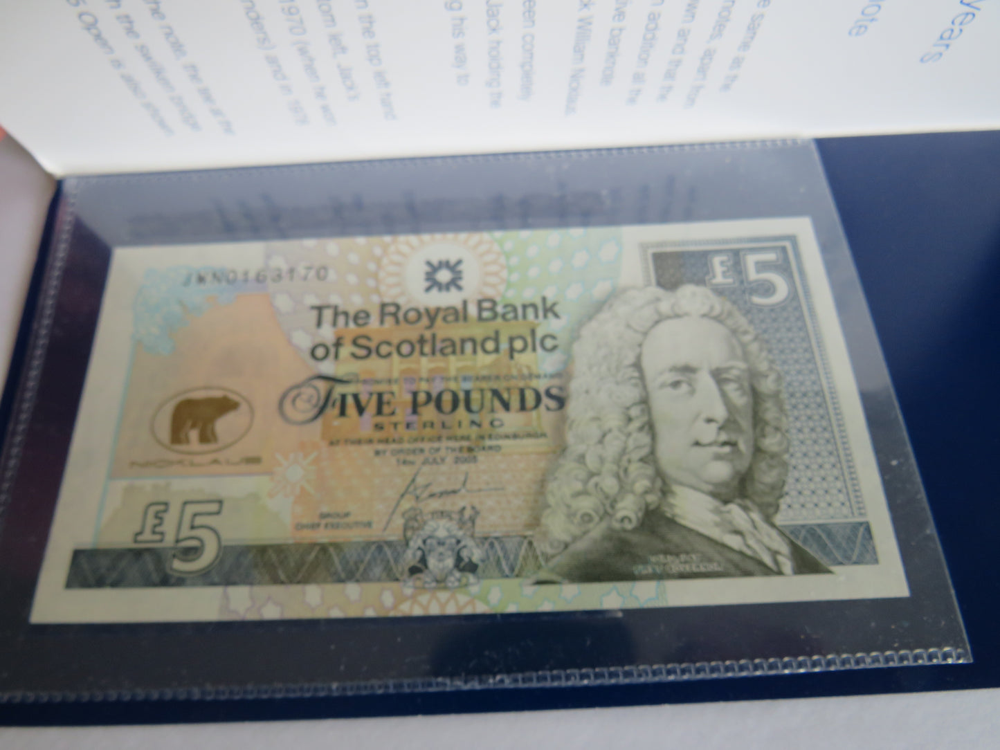 2005 The Royal Bank of Scotland £5 Five Pound Banknote Jack Nicklaus In Pack