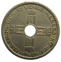 Load image into Gallery viewer, 1939 Norway One Krone Coin
