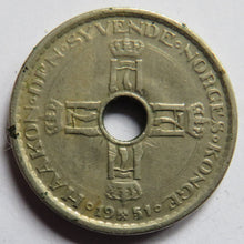 Load image into Gallery viewer, 1951 Norway One Krone Coin

