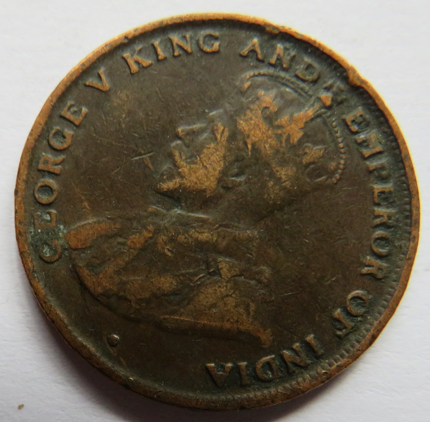 1919 King George V Hong Kong One Cent Coin