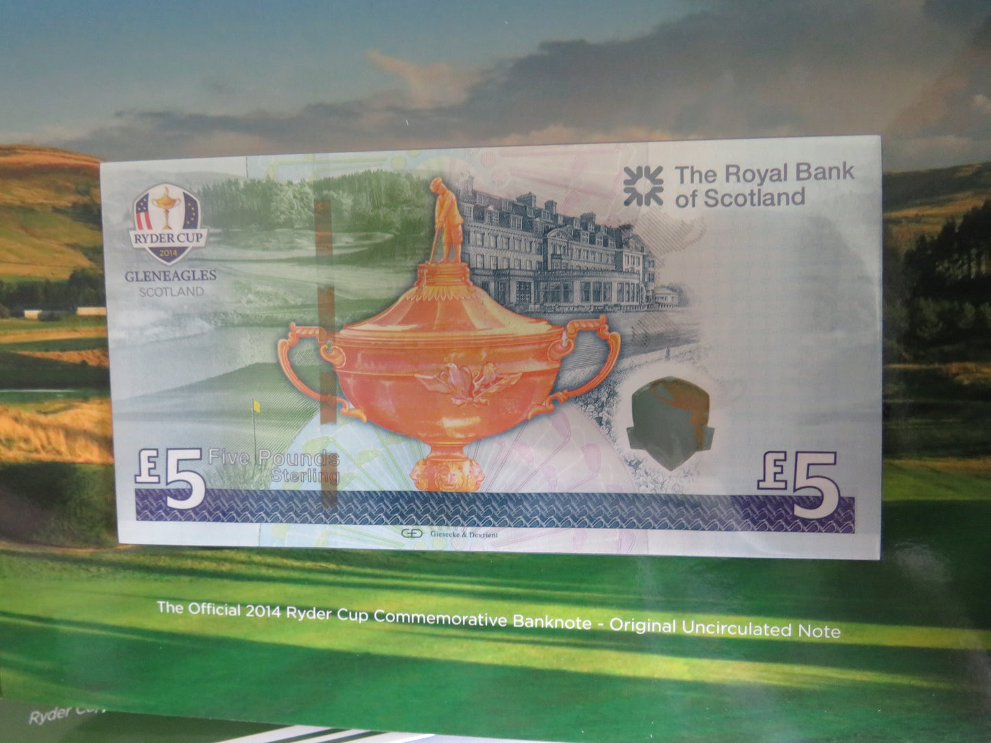 The 2014 Ryder Cup Commemorative Banknote Royal Bank of Scotland £5