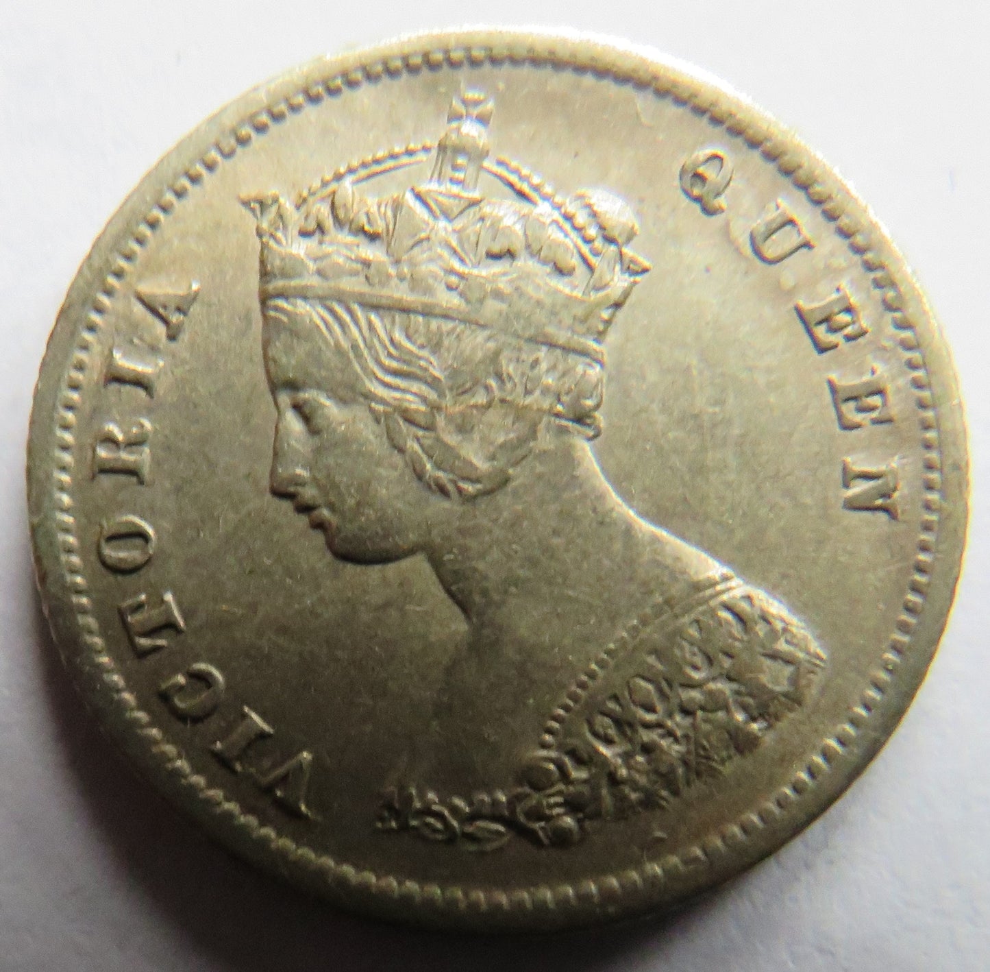 1873 Queen Victoria Hong Kong Silver 10 Cents Coin