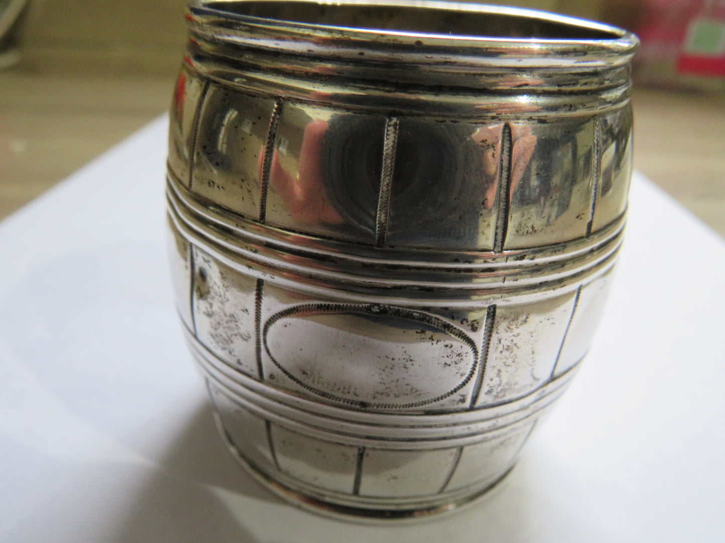 Antique Russian Silver Barrel Shaped Pot Hallmarked For 1861 St Petersburg