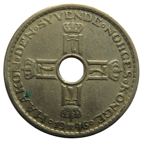 1946 Norway One Krone Coin