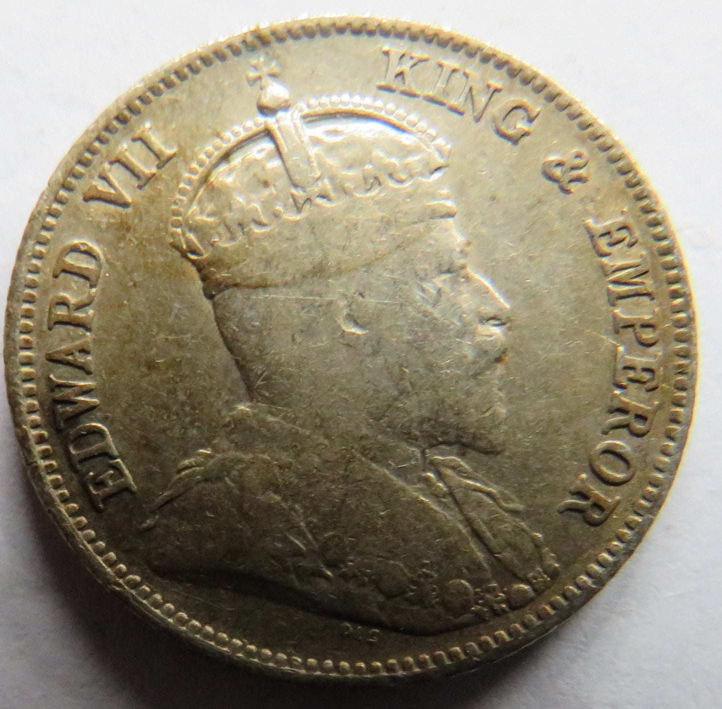 1904 King Edward VII Hong Kong Silver 10 Cents Coin