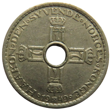 Load image into Gallery viewer, 1949 Norway One Krone Coin
