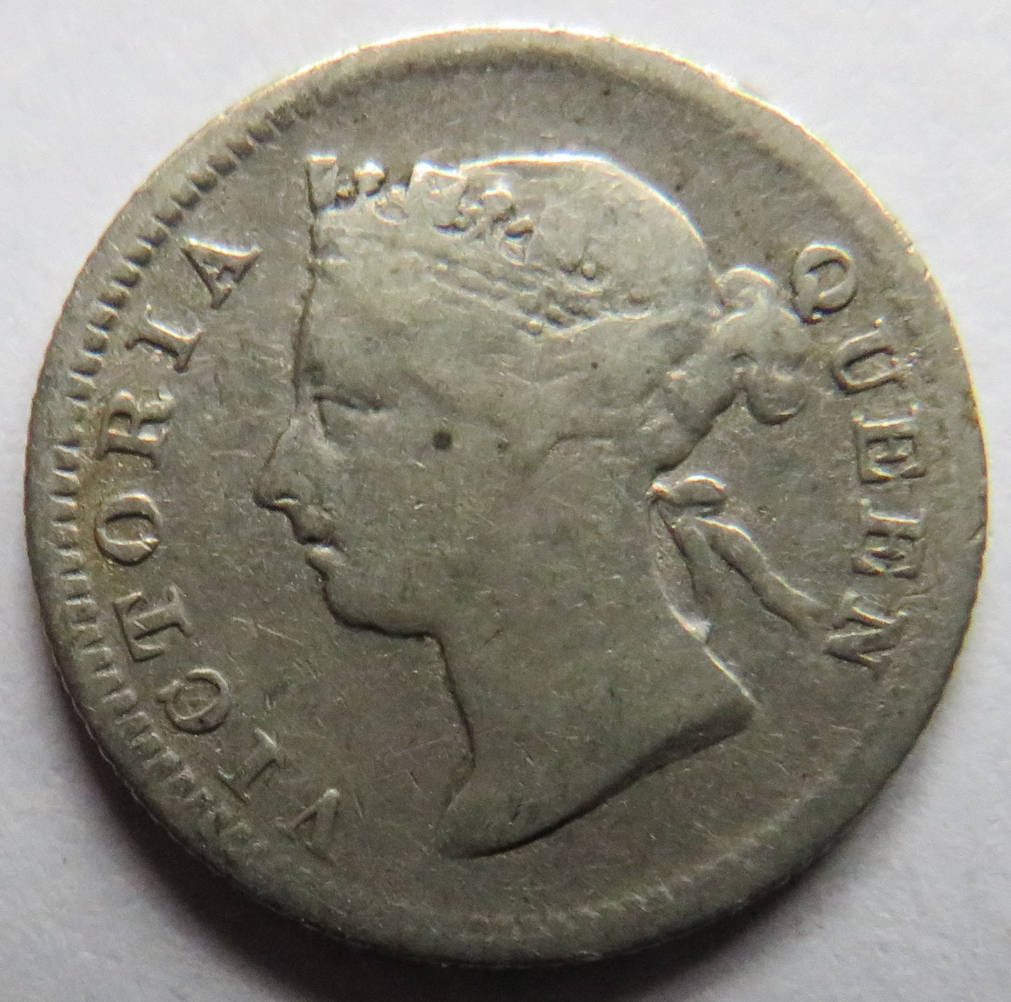 1898 Queen Victoria Hong Kong Silver 5 Cents Coin