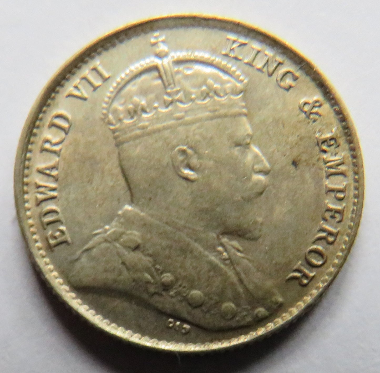 1904 King Edward VII Hong Kong Silver 5 Cents Coin
