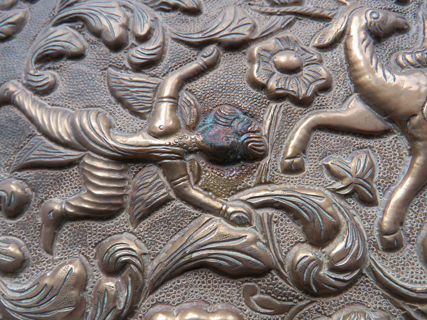 Antique Middle Eastern / African Decorative Brass Serving Plate / Tray