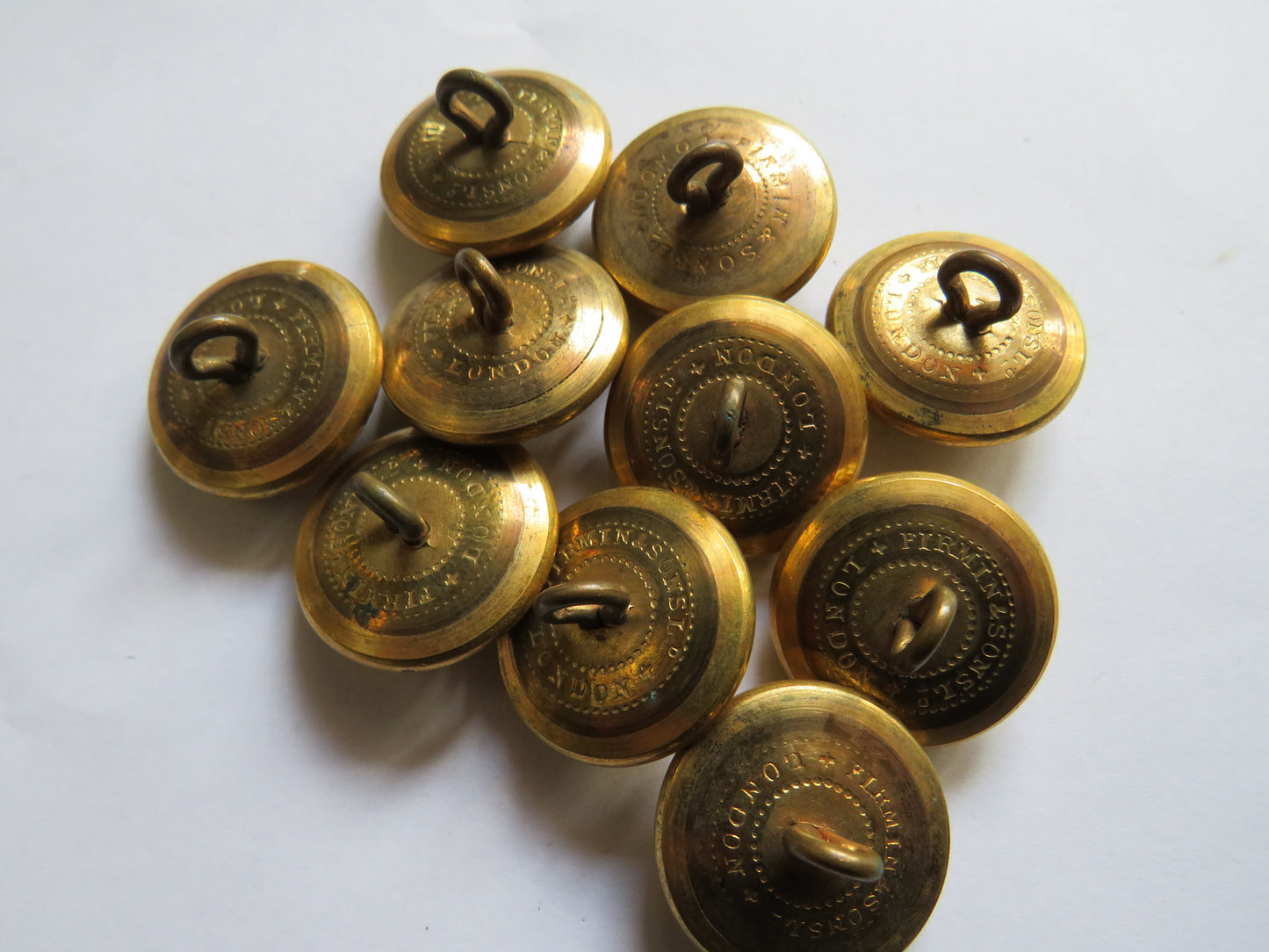 Antique Set of 10 Buttons Of Royal Navy Yacht Club By Firmin & Sons