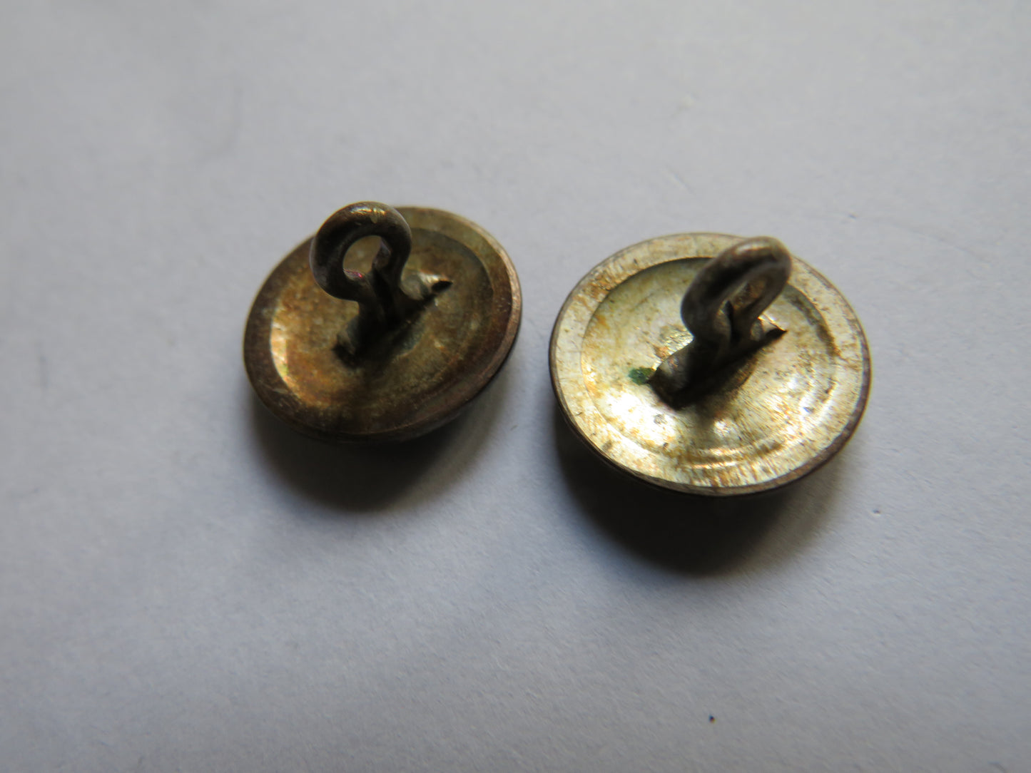Antique Pair of White Metal Buttons Boar Image Et Suavis Et Fortis