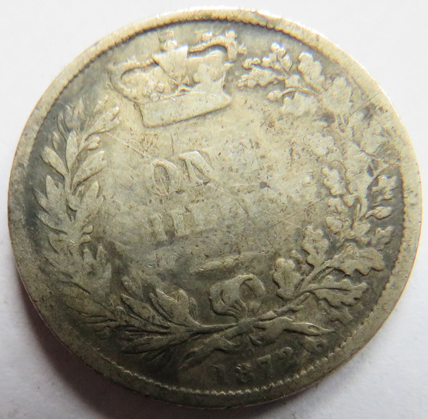 1872 Queen Victoria Young Head Silver Shilling Coin - Great Britain