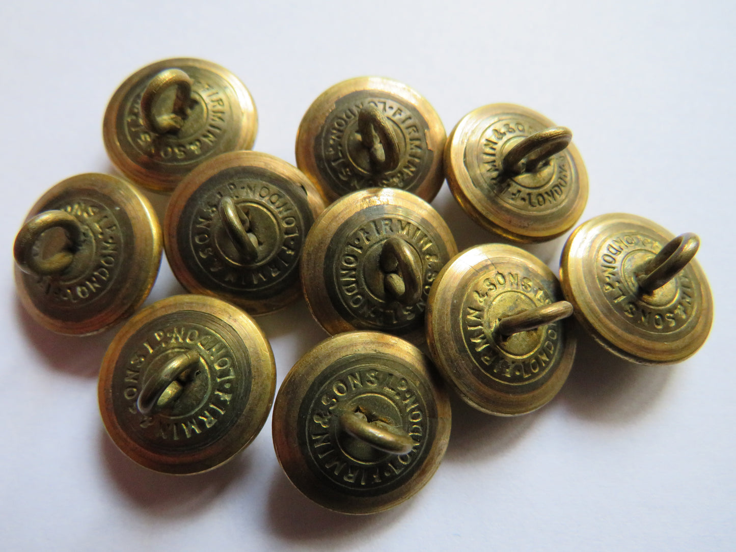 Antique Set of 10 Small Buttons Of Royal Navy Yacht Club By Firmin & Sons
