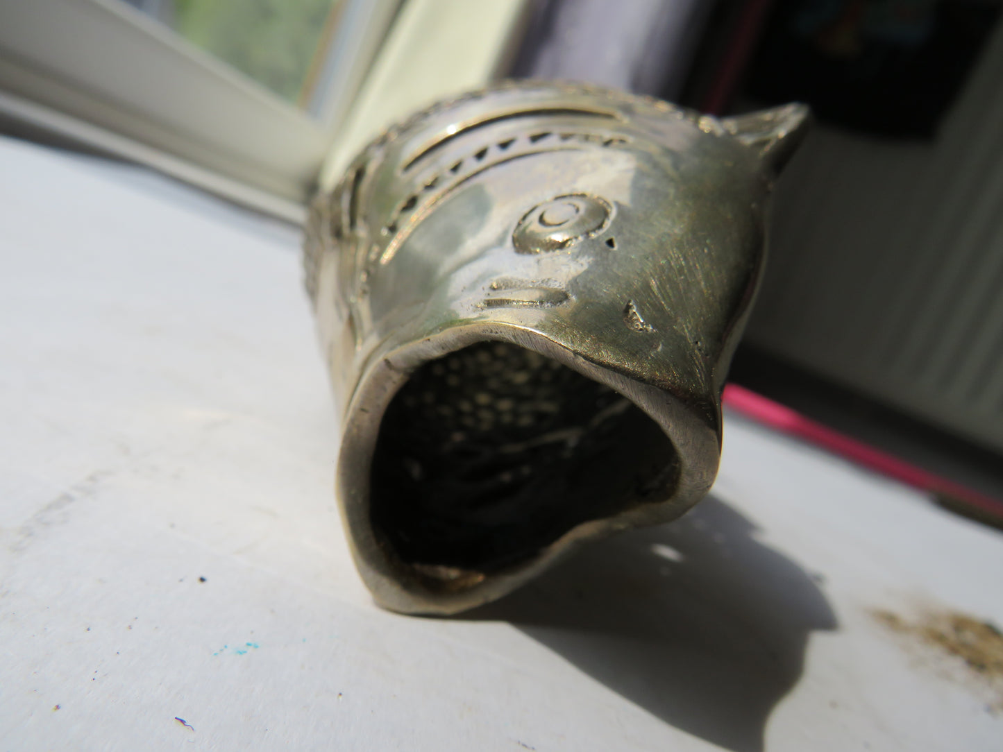 Vintage Chinese Silver Plated 2 Part Fish Incense Burner