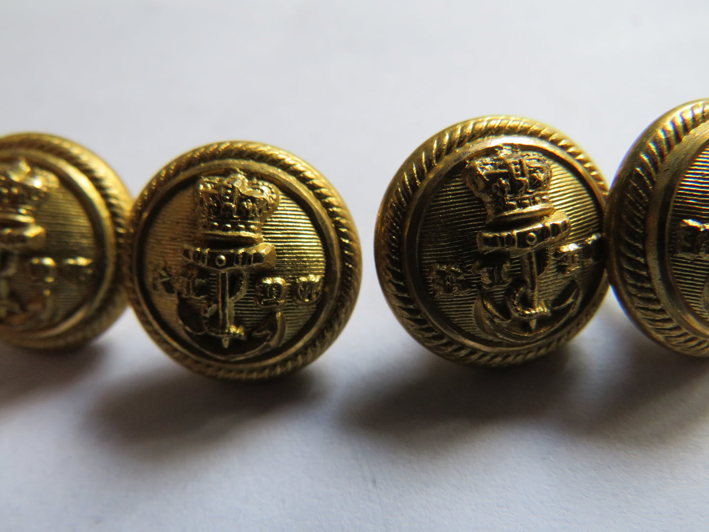 Antique Set of 4 Buttons Of Royal Navy Yacht Club By J.R. Gaunt & Sons