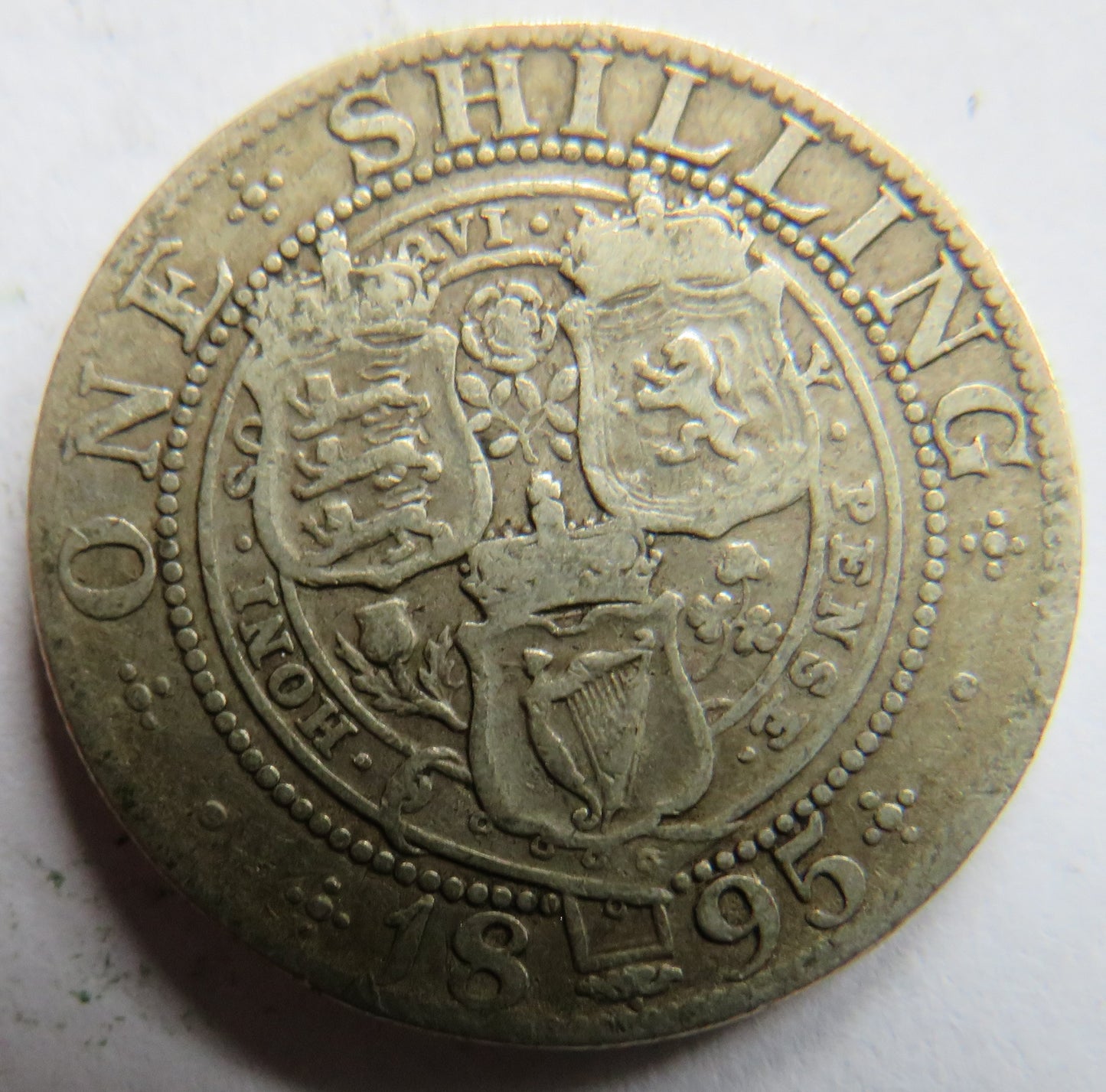 1895 Queen Victoria Silver Shilling Coin - Great Britain