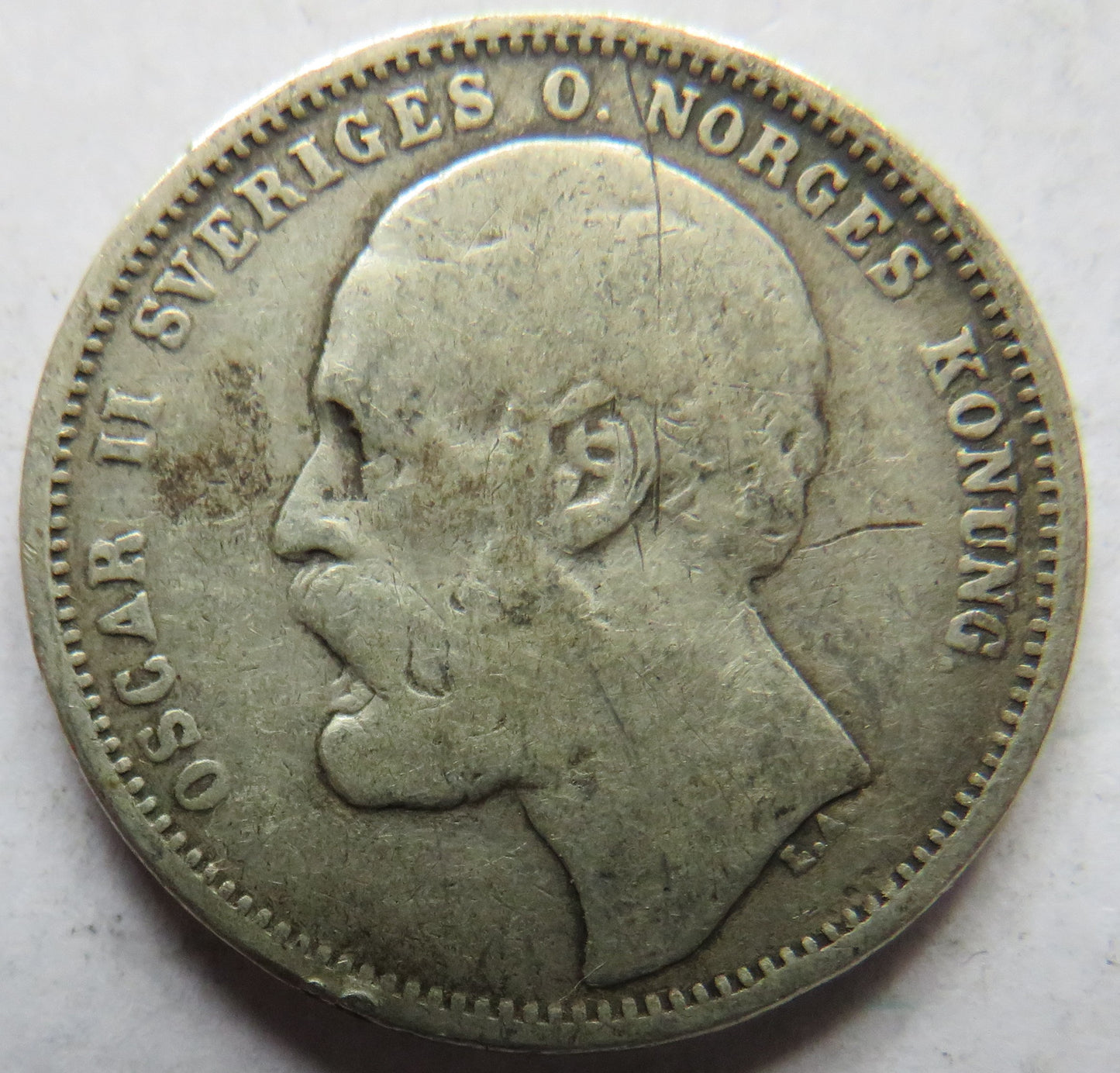 1875 Sweden One Krona Coin