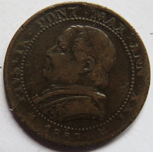 Load image into Gallery viewer, 1867 Italian Staes Papal States One Soldo Coin
