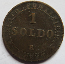 Load image into Gallery viewer, 1867 Italian Staes Papal States One Soldo Coin

