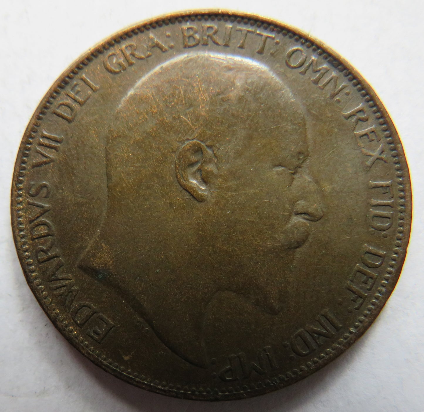 1902 King Edward VII Engraved Penny "Good Luck"
