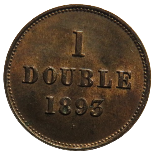 1893 Guernsey One Double Coin In Higher Grade