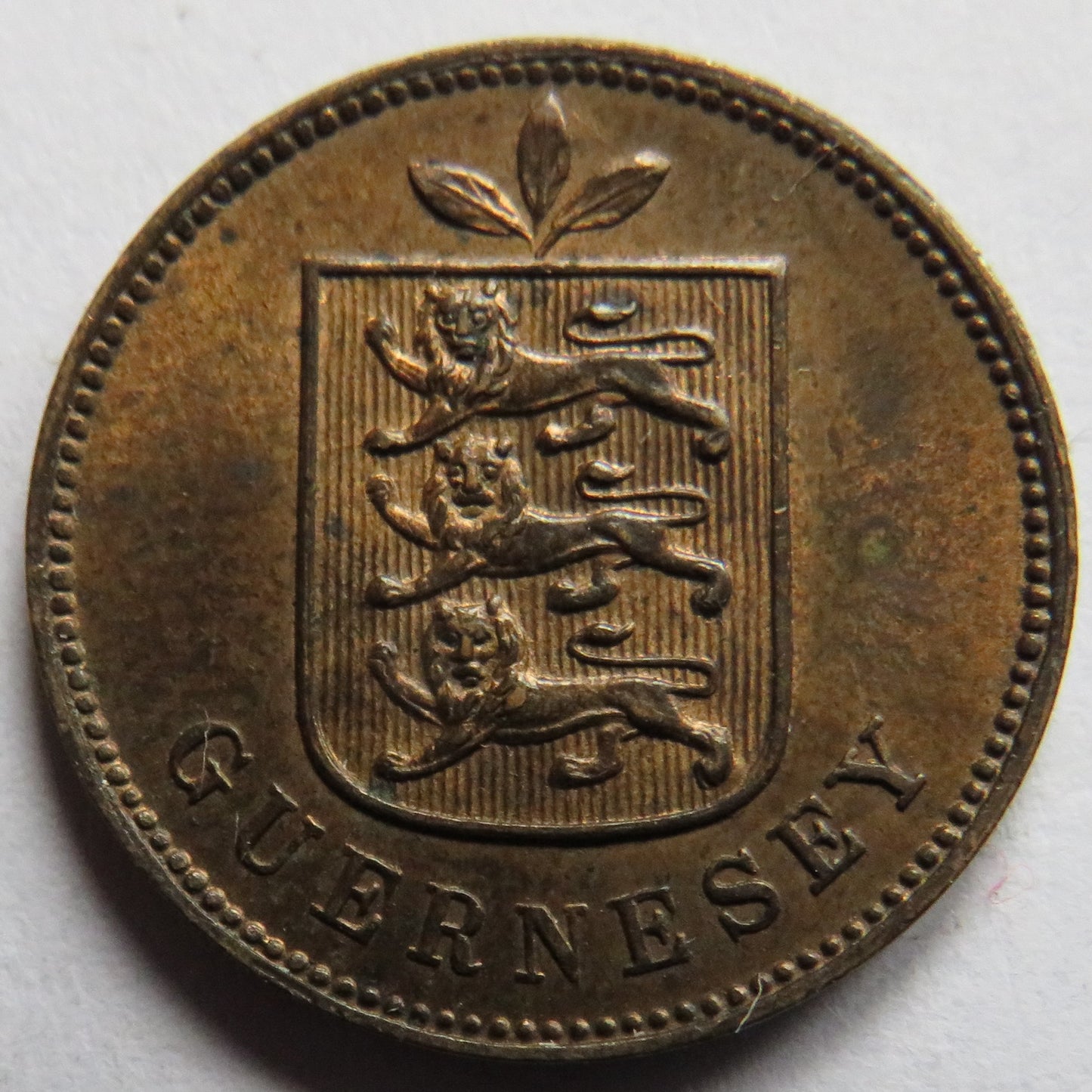 1893 Guernsey One Double Coin In Higher Grade