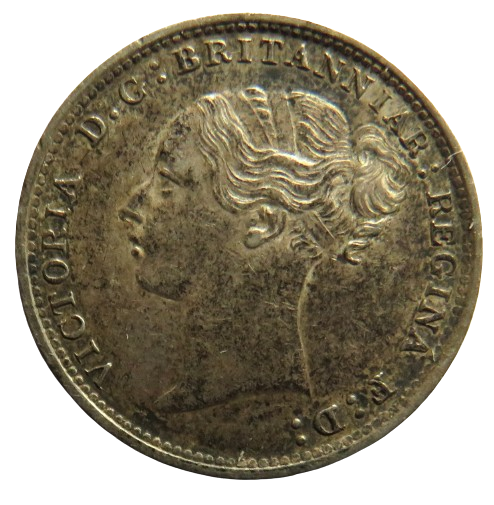 1887 Queen Victoria Young Head Silver Threepence Coin - High Grade