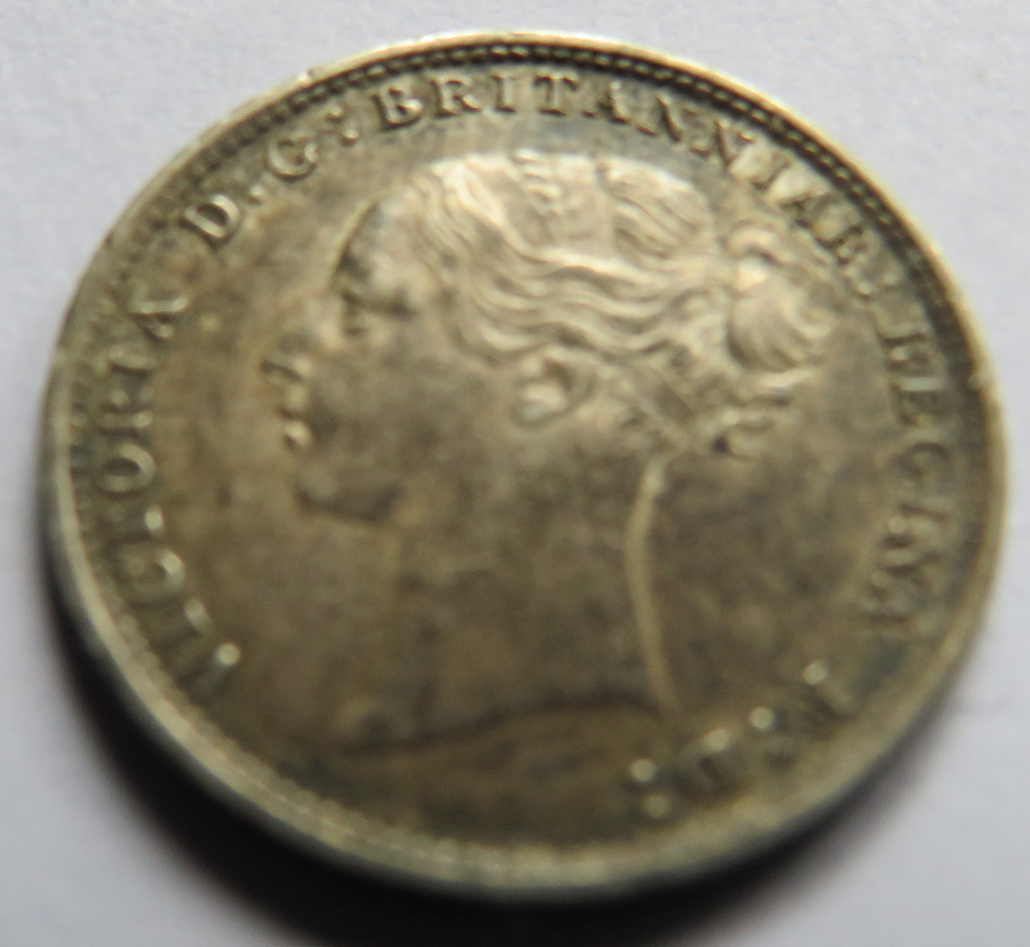 1887 Queen Victoria Young Head Silver Threepence Coin - High Grade