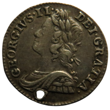 Load image into Gallery viewer, 1746 King George II Silver Maundy Twopence Coin (Holed)
