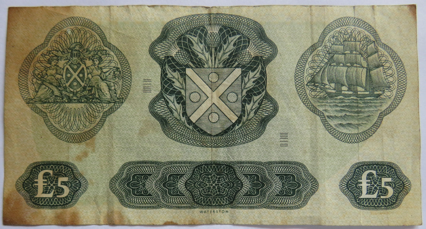 1969 Bank of Scotland £5 Banknote