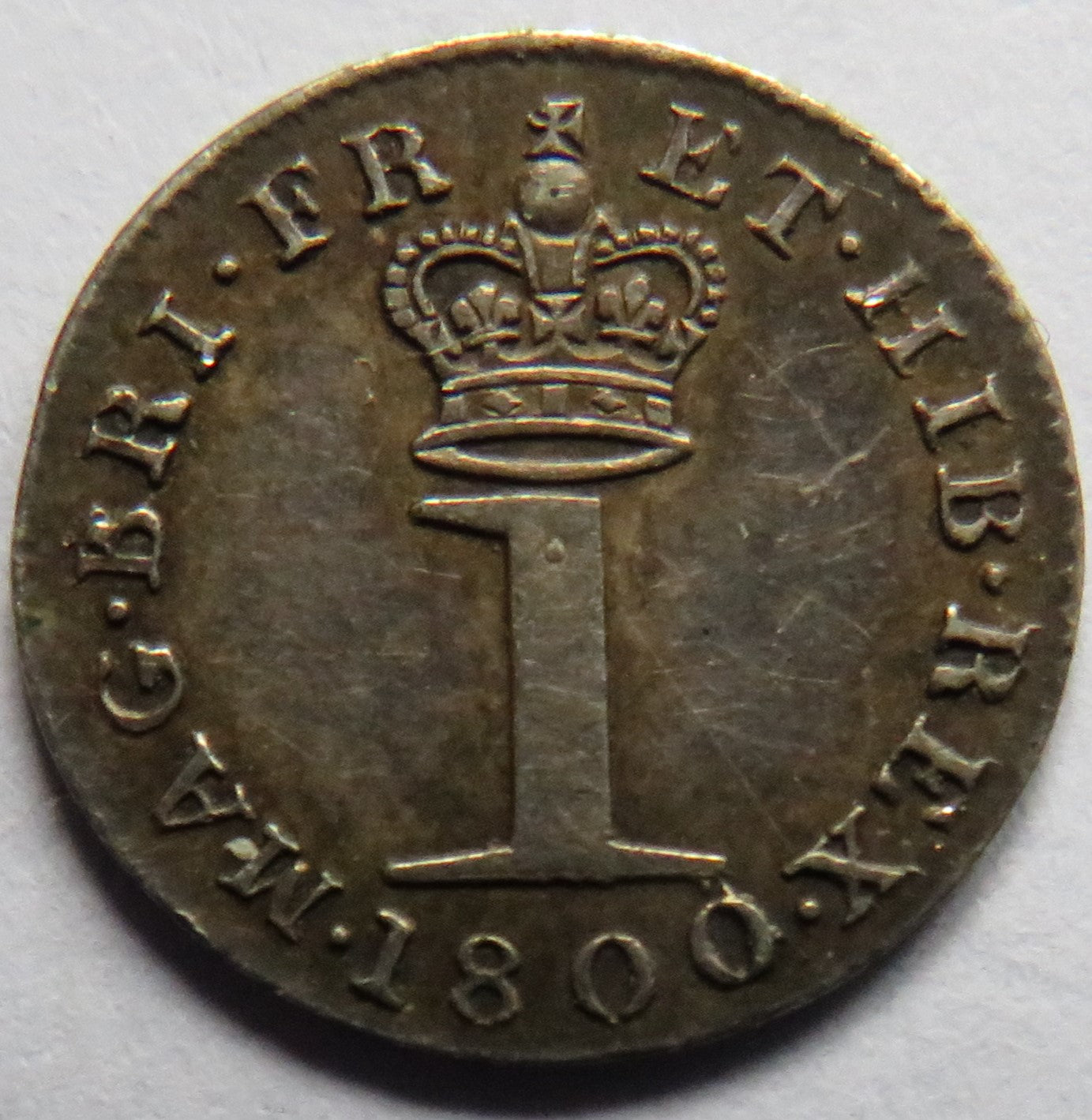 1800 King George III Silver Maundy One Penny Coin