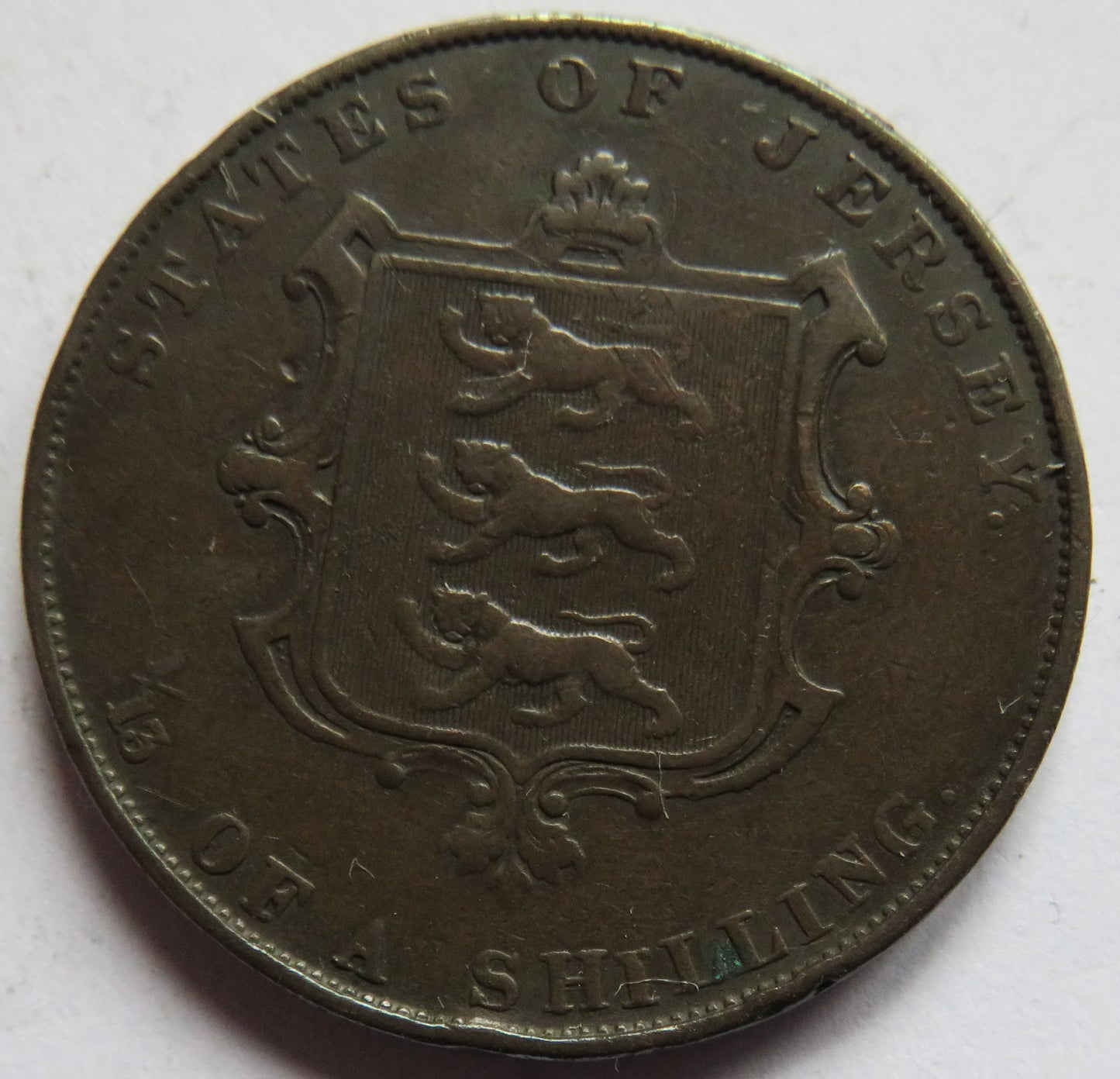 1861 Queen Victoria States of Jersey 1/13th of a Shilling Coin