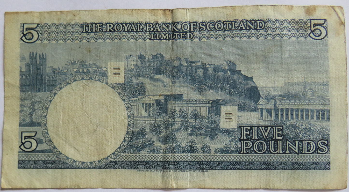 1969 The Royal Bank of Scotland £5 Banknote