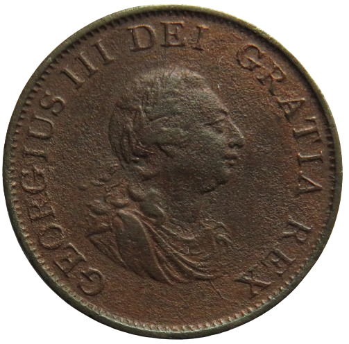 1799 King George III Halfpenny Coin - Great Britain