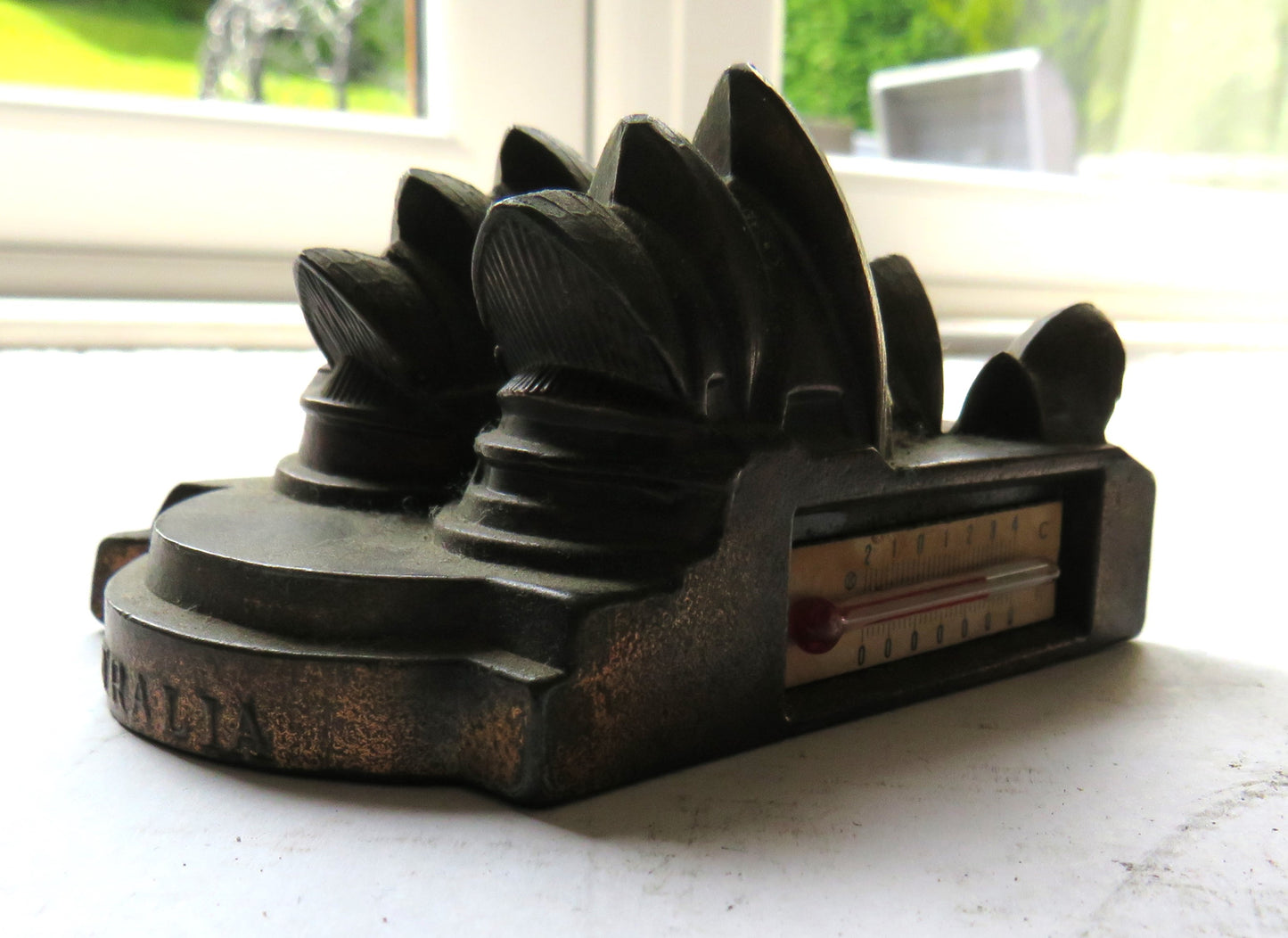 Vintage Sydney Opera House Australia Thermometer Souvenir Cast Metal