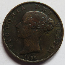 Load image into Gallery viewer, 1852 Queen Victoria Young Head Halfpenny Coin - Great Britain
