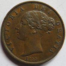 Load image into Gallery viewer, 1855 Queen Victoria Young Head Halfpenny Coin - Great Britain
