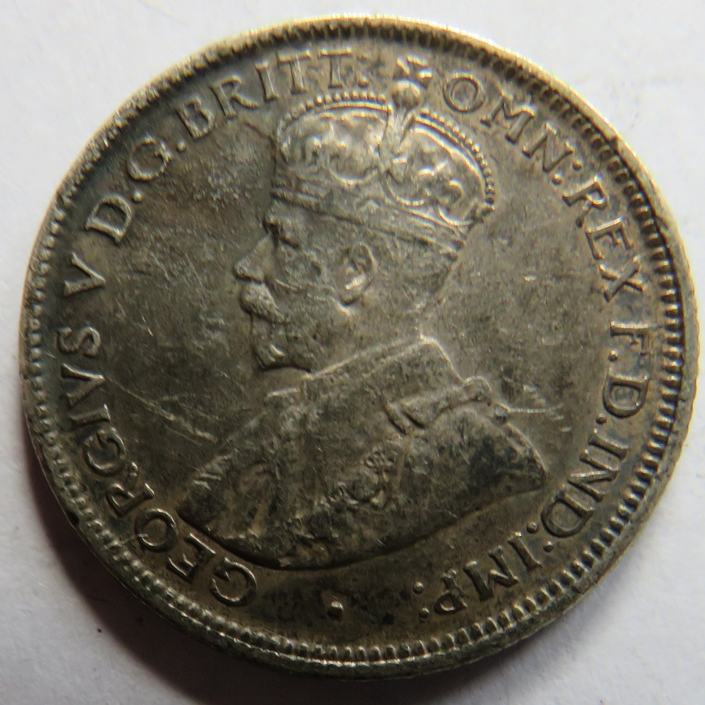 1918-M King George V Australia Silver Sixpence Coin Better Grade