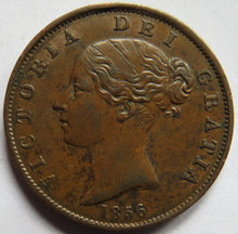 Load image into Gallery viewer, 1856 Queen Victoria Young Head Halfpenny Coin - Great Britain
