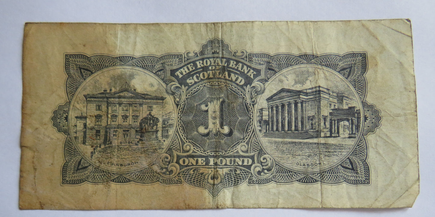 1966 The Royal Bank of Scotland £1 One Pound Banknote