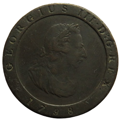 1798 King George III Isle of Man Halfpenny Coin