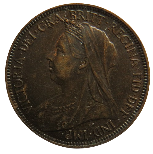1901 Queen Victoria Halfpenny Coin - Great Britain