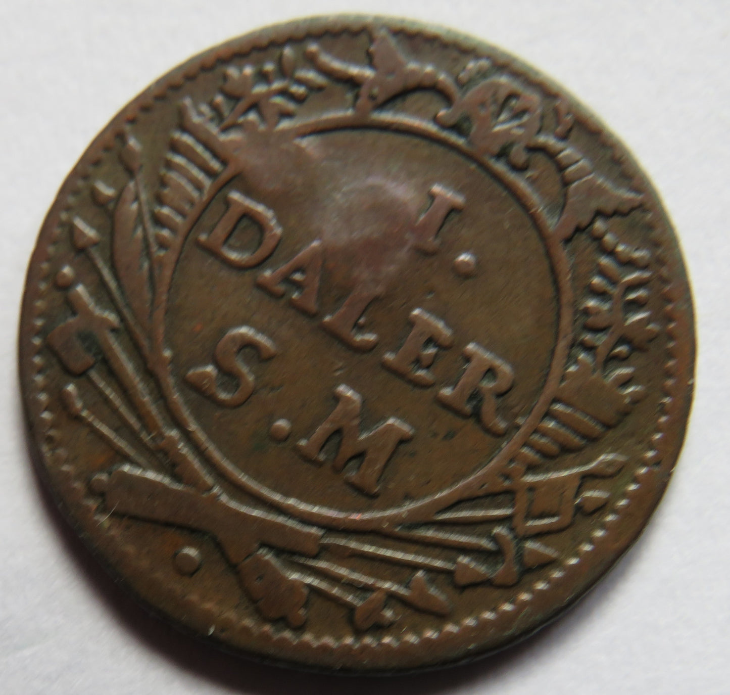 1718 Sweden One Daler Coin