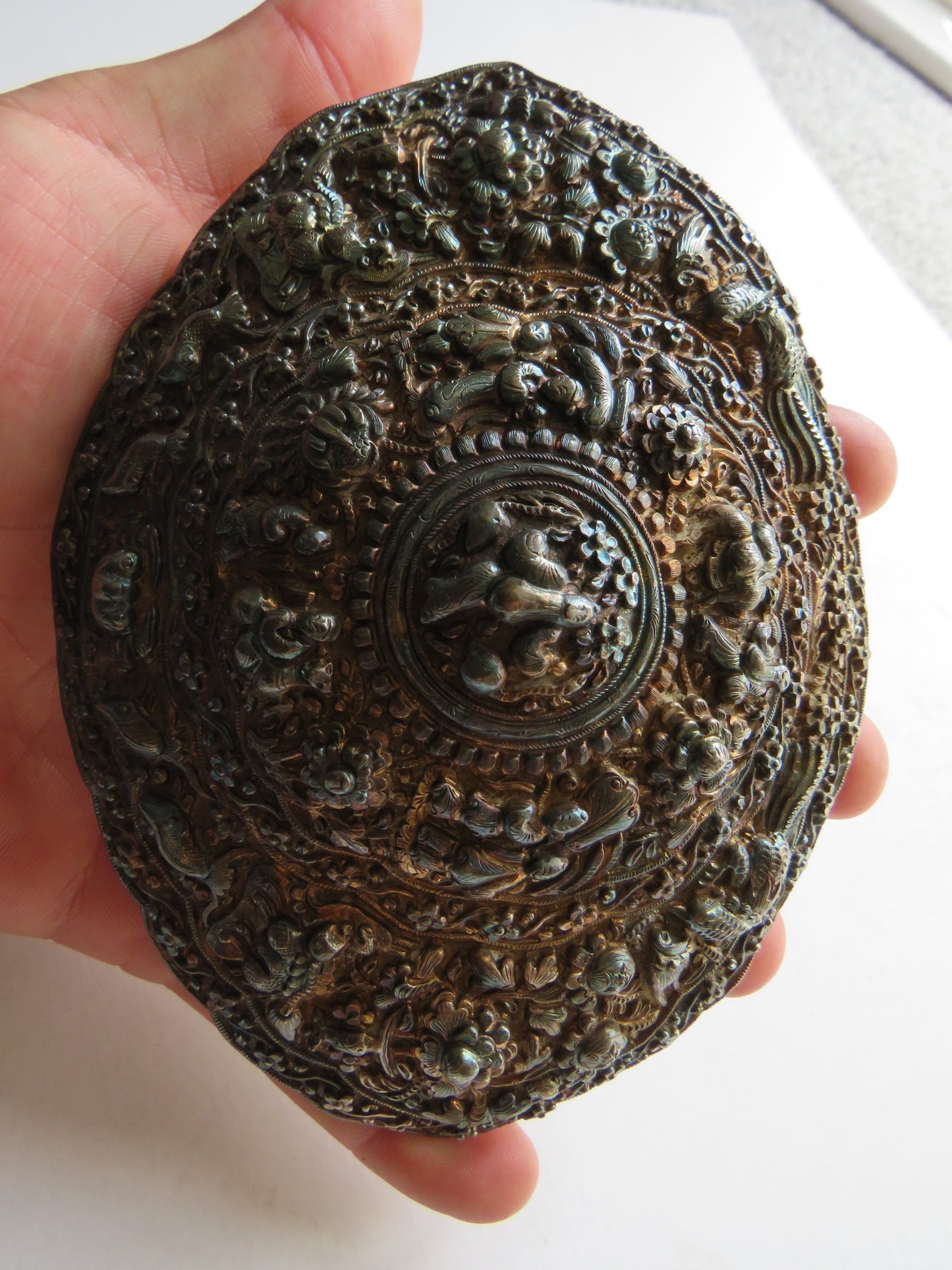 Antique 19thC Straits Chinese Peranakan Large Belt Buckle