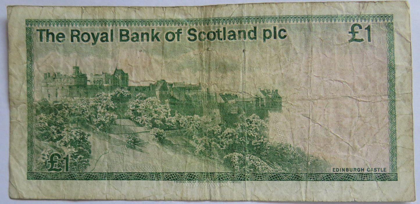1986 The Royal Bank of Scotland £1 One Pound Banknote