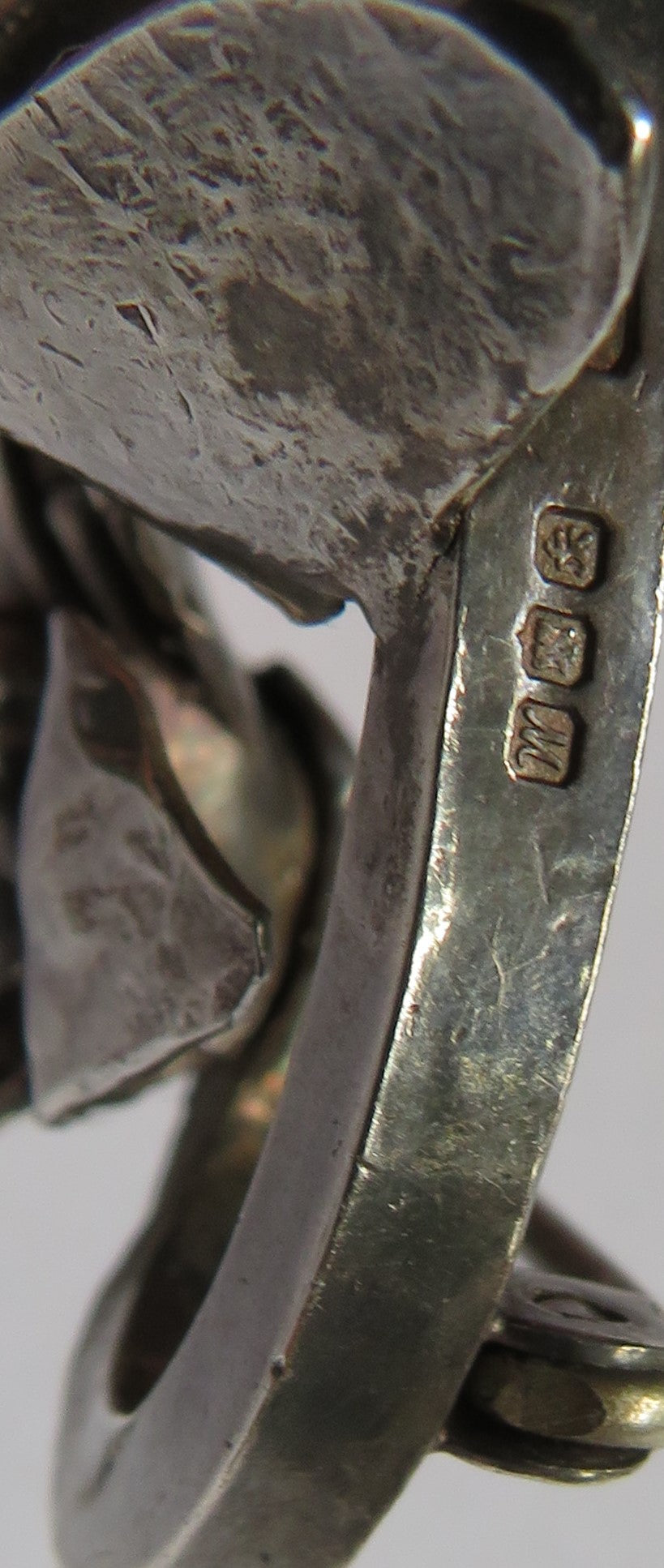 Vintage Ladies Large Chunky Sterling Silver Floral Brooch Edinburgh 1986