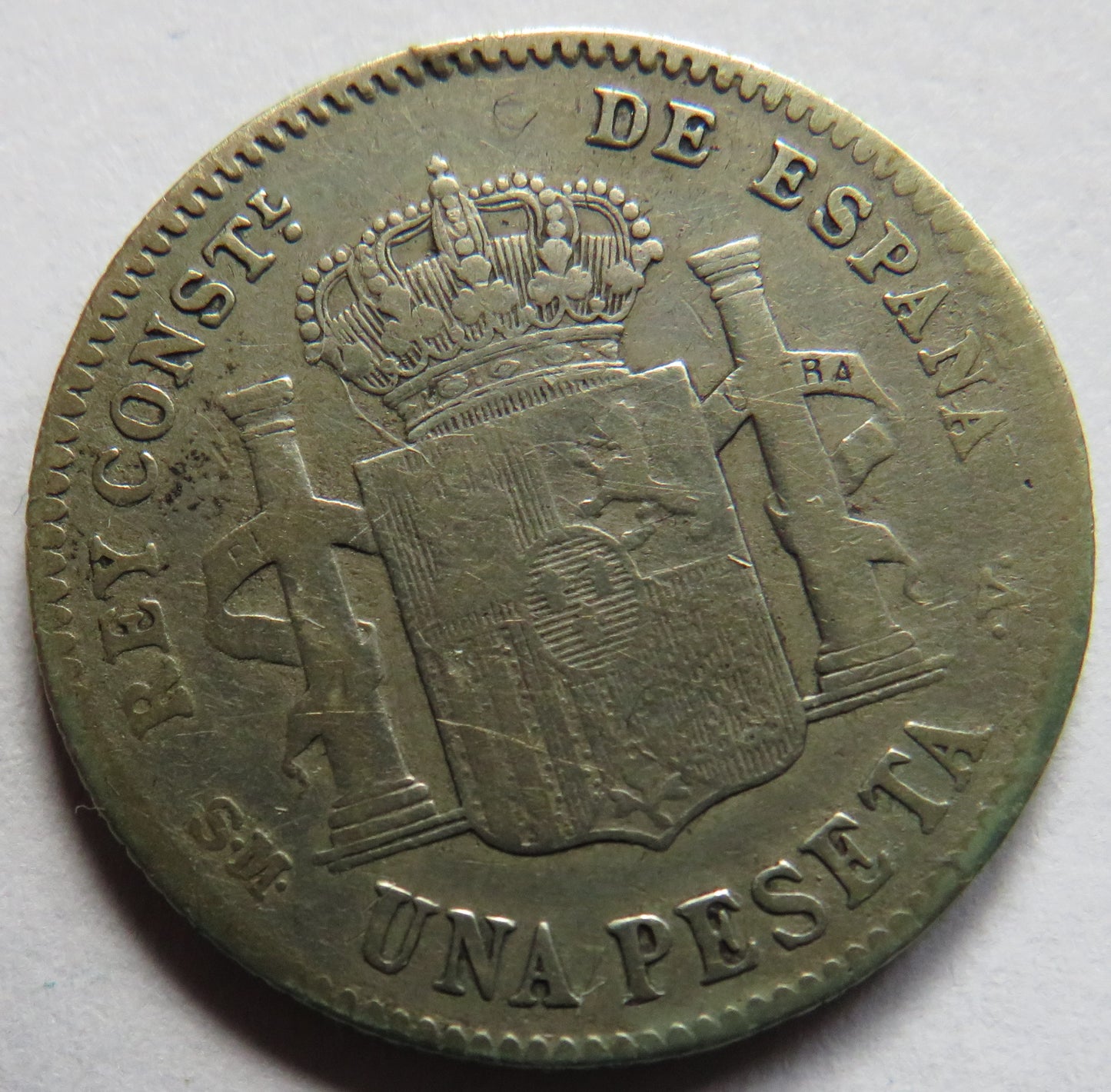 1902 Spain Silver One Peseta Coin